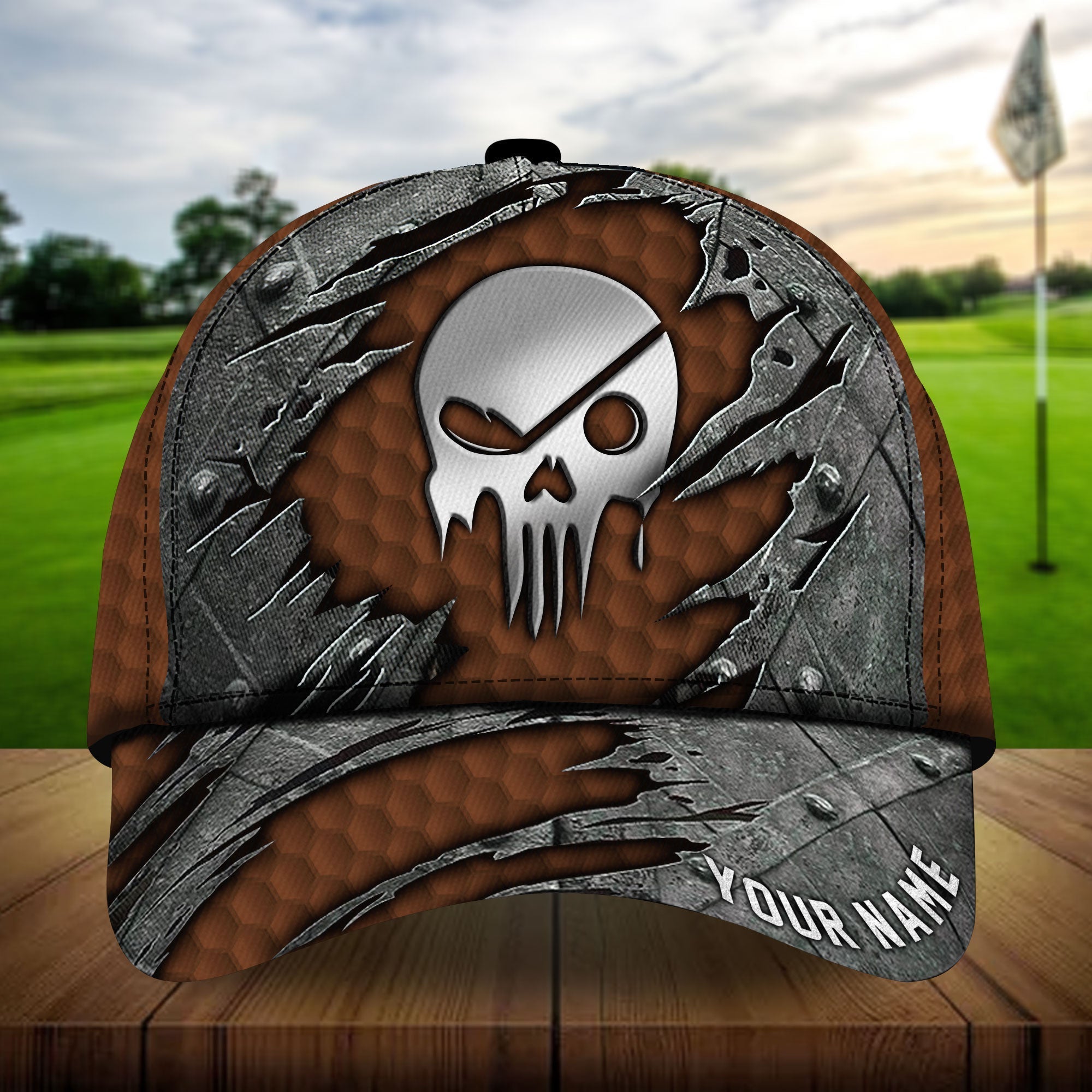 Premium Skull Metal Golf Lovers Golf Hats Multicolored Personalized