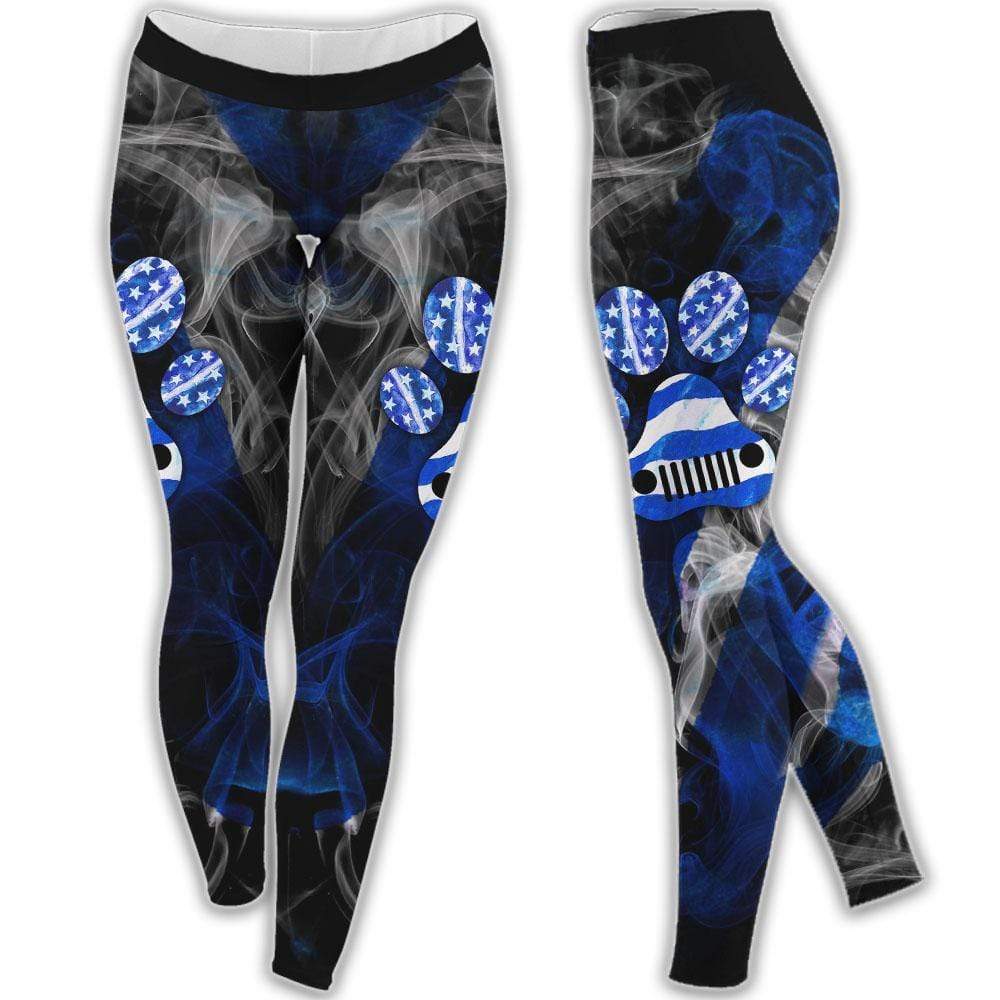 Jeep Dog Thin Blue Line Hoodie Or Cross Tank Top Or Legging 3D #Kv