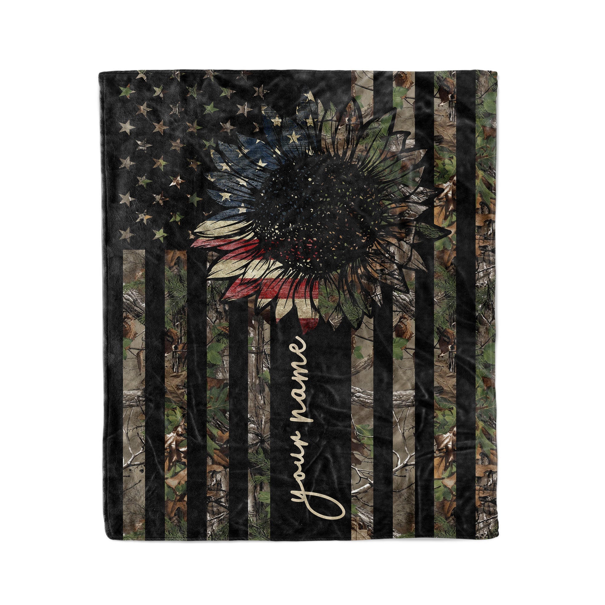 american-flag-4th-july-camo-hunting-custom-name-sunflower-fishing-blanket