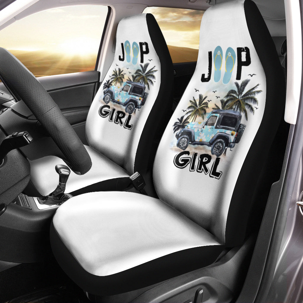 Jeep Girl Flower Flip Flops Car Seat Cover