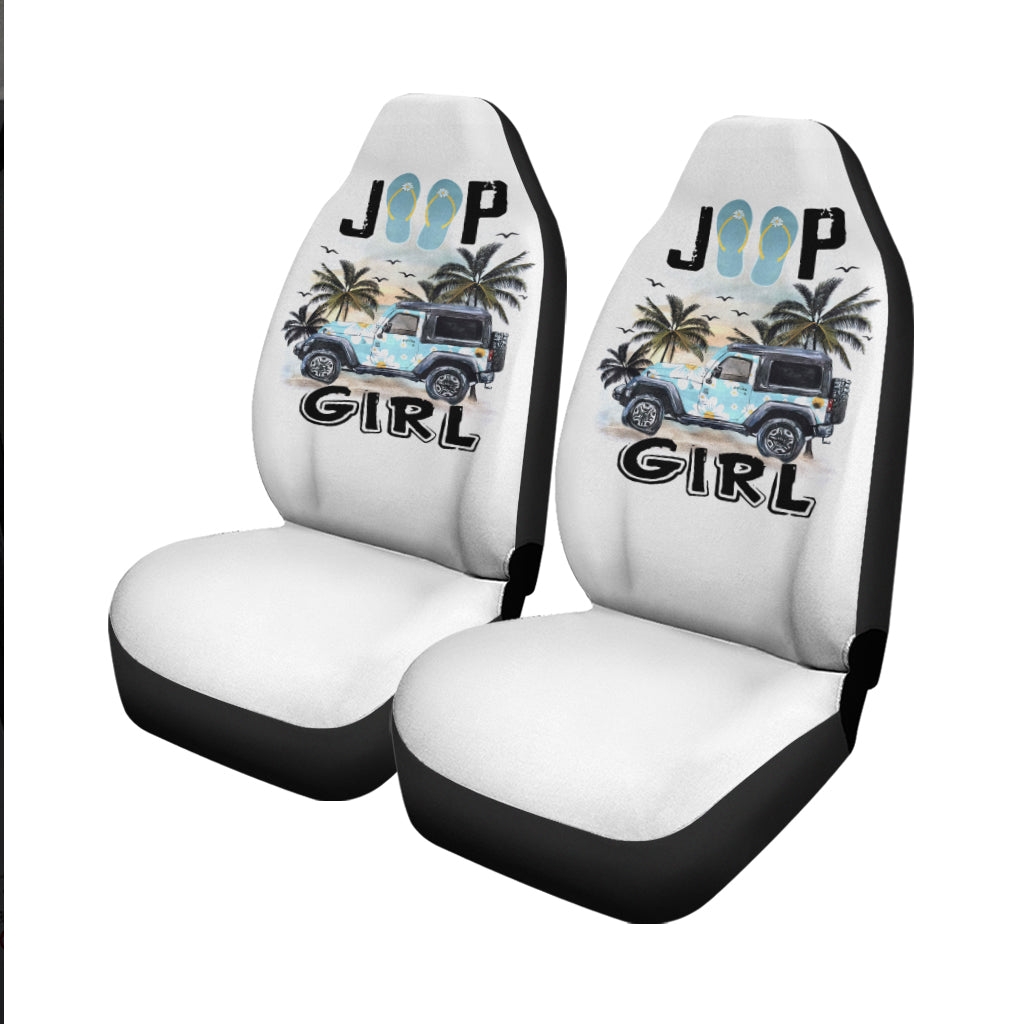 Jeep Girl Flower Flip Flops Car Seat Cover