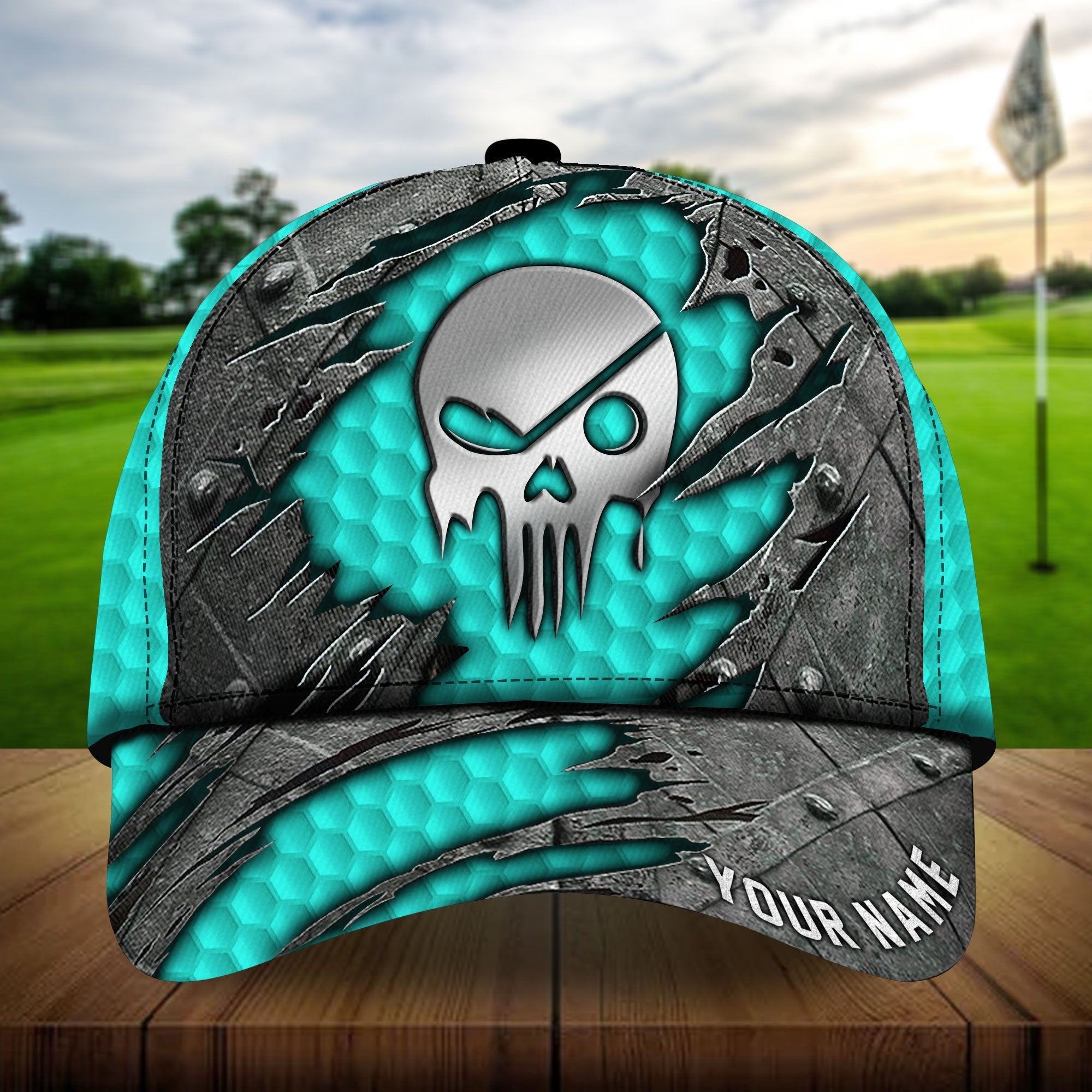 Premium Skull Metal Golf Lovers Golf Hats Multicolored Personalized