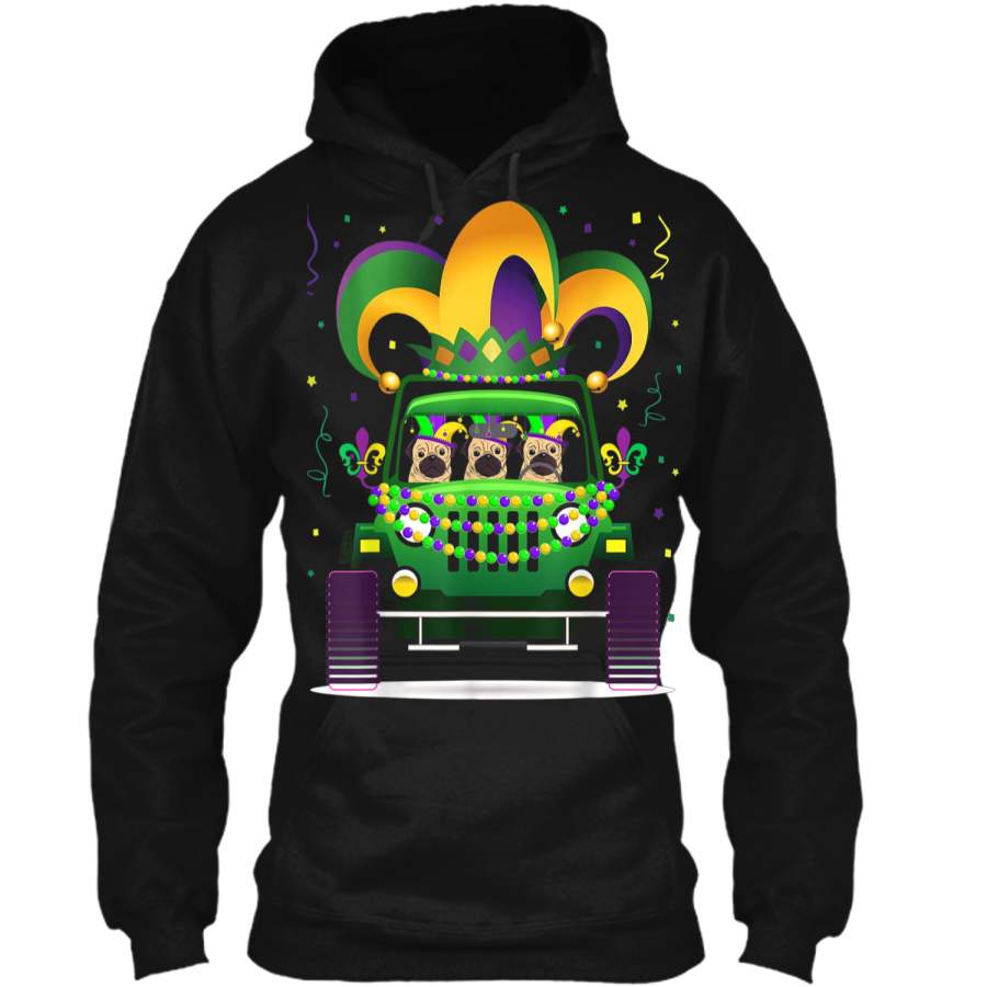 funny-pug-riding-jeep-lover-mardi-gras-hat-beads-pullover-hoodie-8-oz