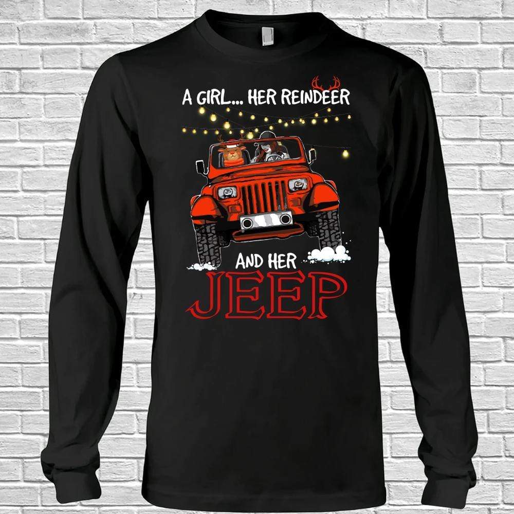 a-girl-her-reindeer-and-jeep-girl-unisex-t-shirt