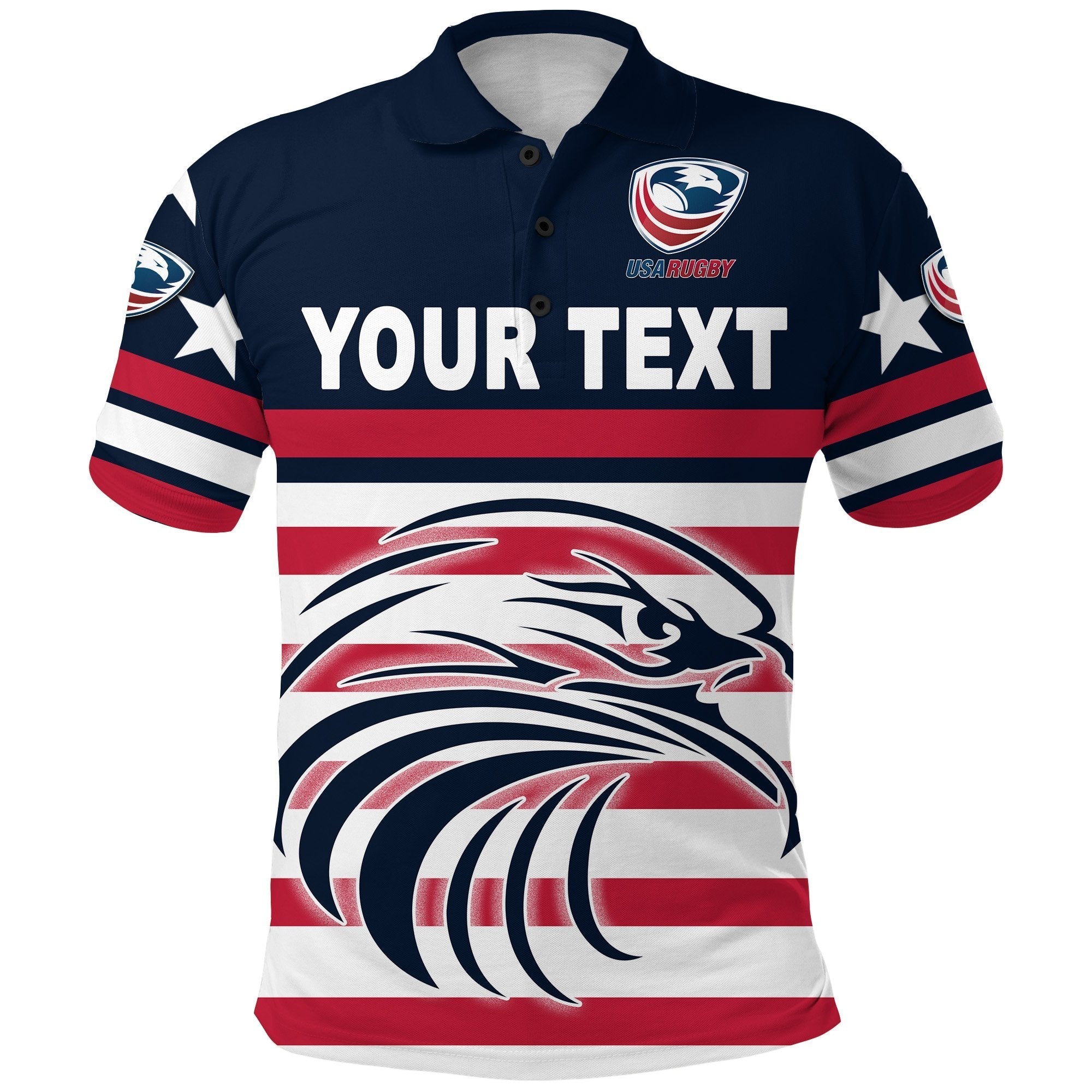 custom-personalised-usa-rugby-polo-shirt-eagles-simple-style-navy