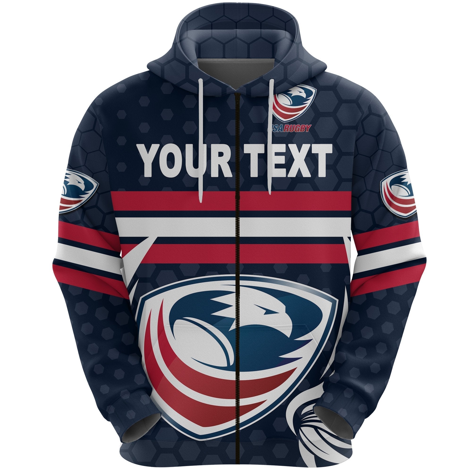 custom-personalised-usa-rugby-zip-hoodie-eagles-simple-style-full-navy