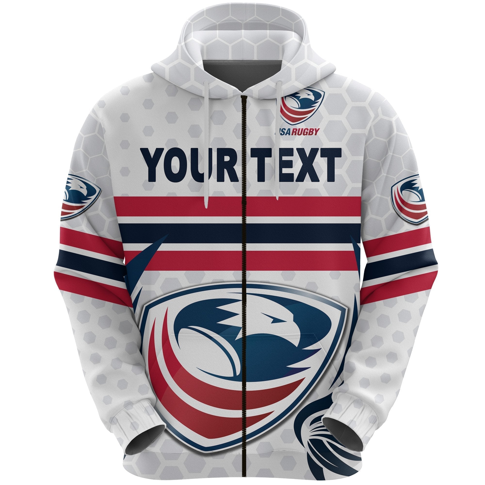 custom-personalised-usa-rugby-zip-hoodie-eagles-simple-style-white