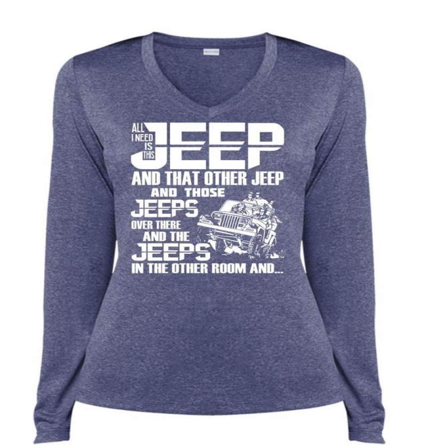 all-i-need-is-this-jeep-t-shirt-jeeps-in-the-other-room-t-shirt-cool-shirt-ladies-ls-heather-v-neck