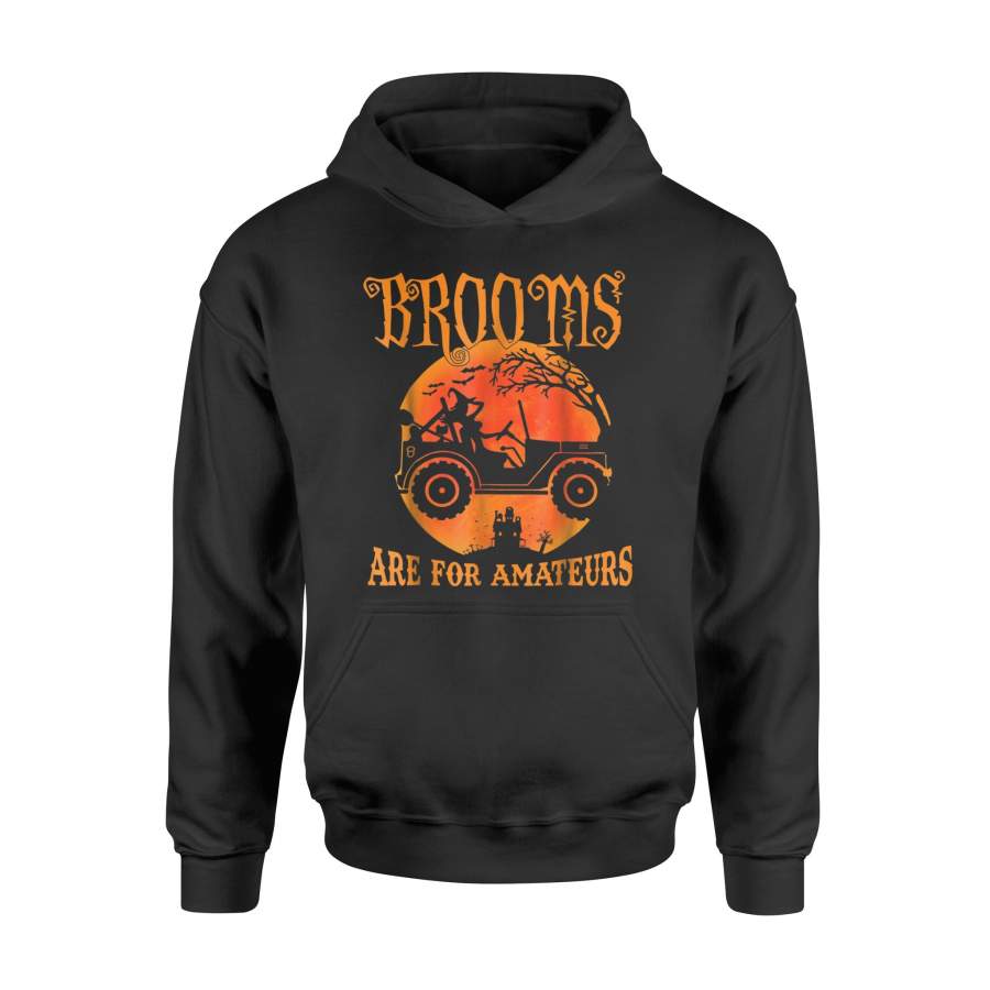 brooms-are-for-amateurs-funny-halloween-jeep-halloween-hoodie