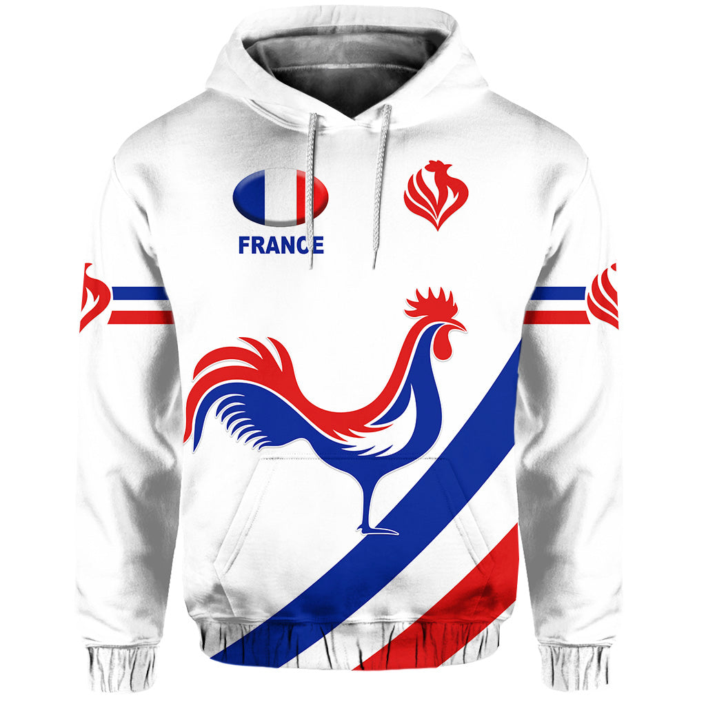 custom-personalised-france-rugby-hoodie-simple-style-white