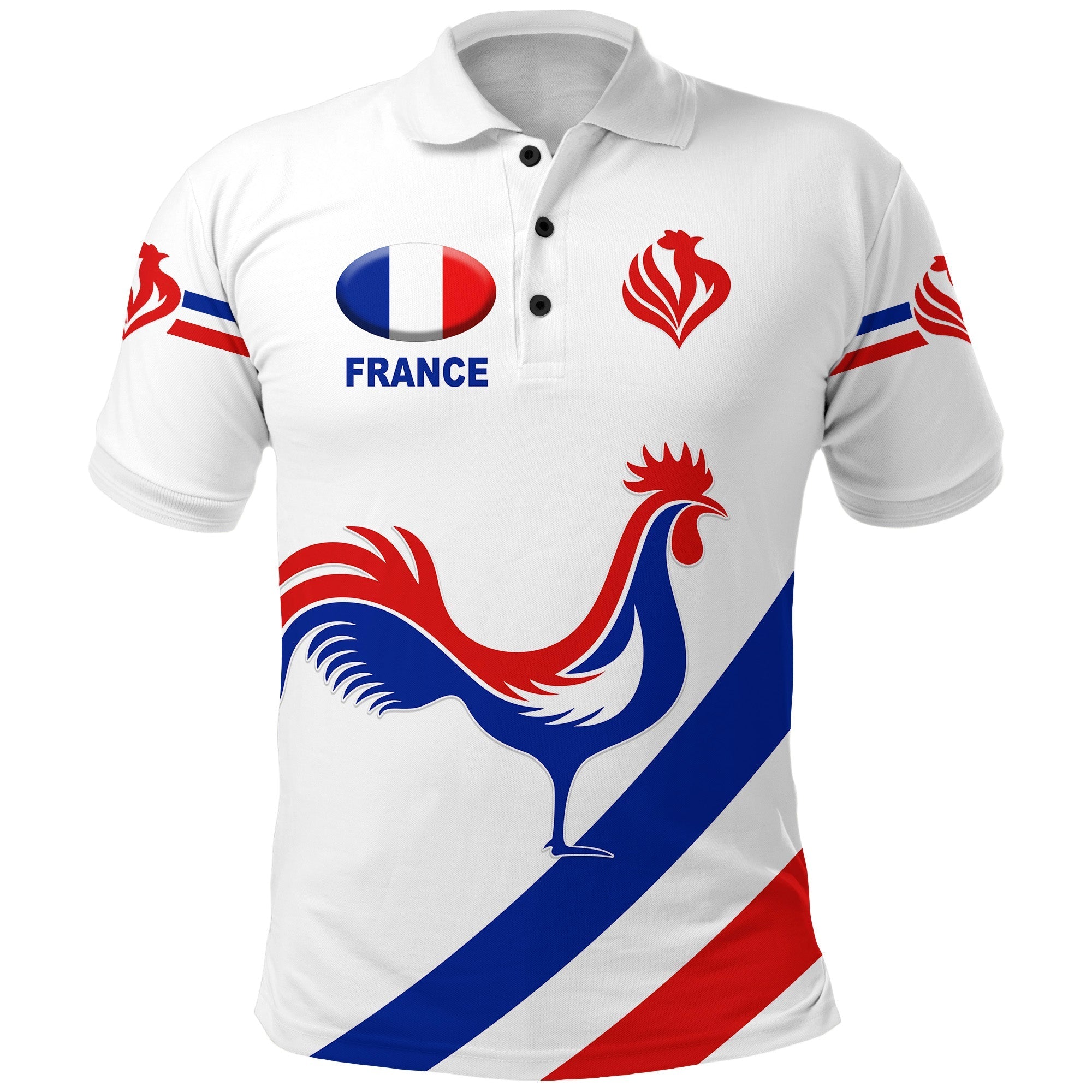 custom-personalised-france-rugby-polo-shirt-simple-style-white