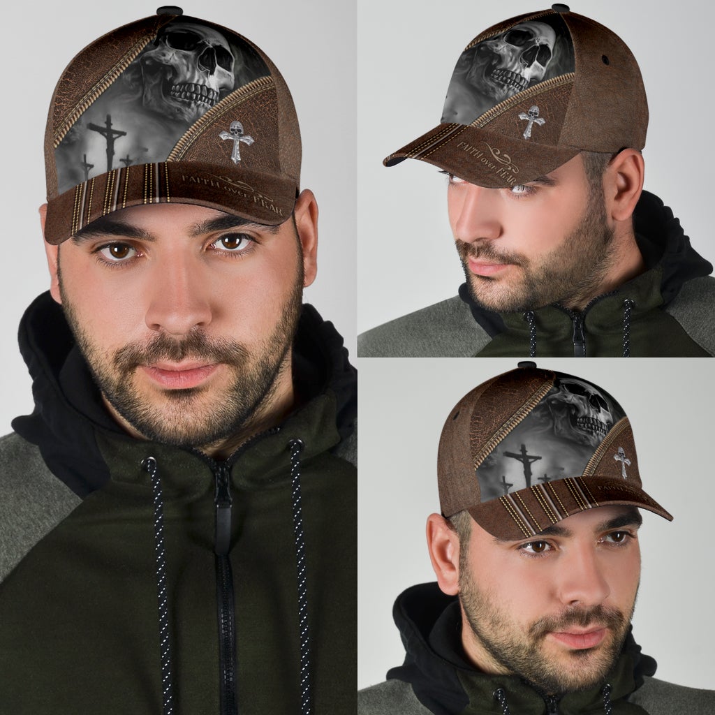 skull-faith-over-fear-classic-cap