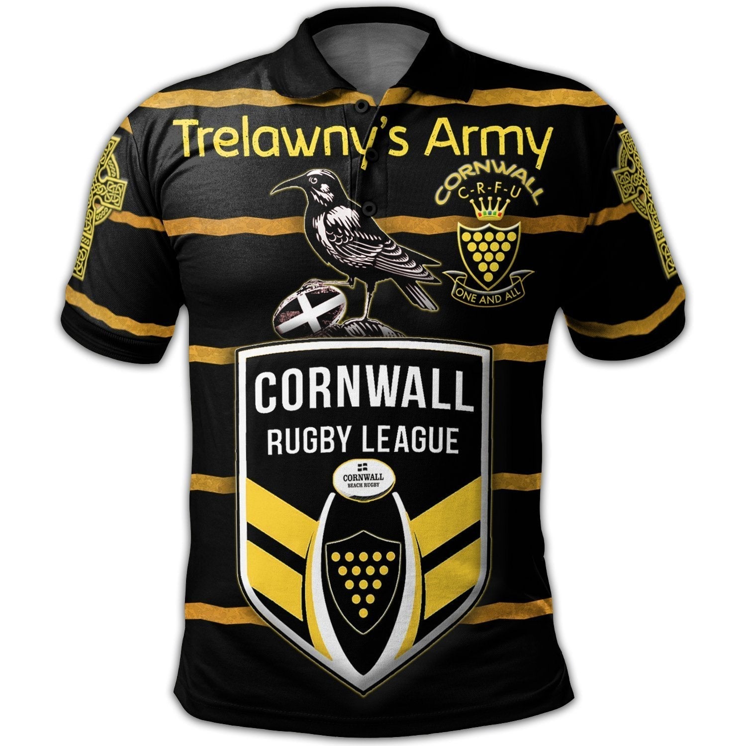 custom-text-cornwall-rugby-league-personalised-polo-shirt-trelawnys-army-with-celtic-cross