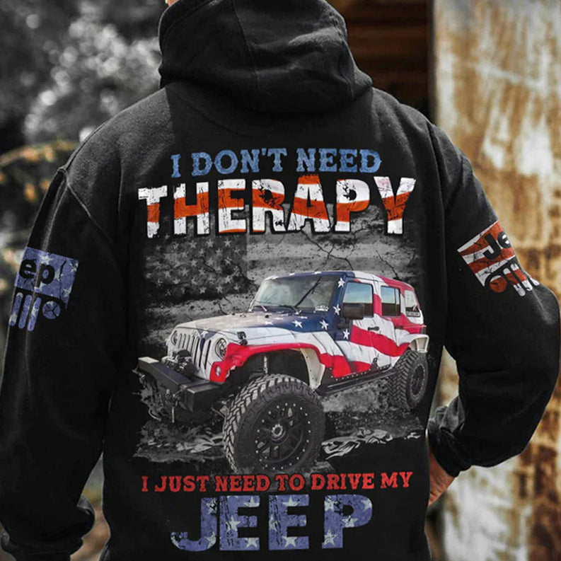 I Don't Need Therapy America Jeep Hoodie