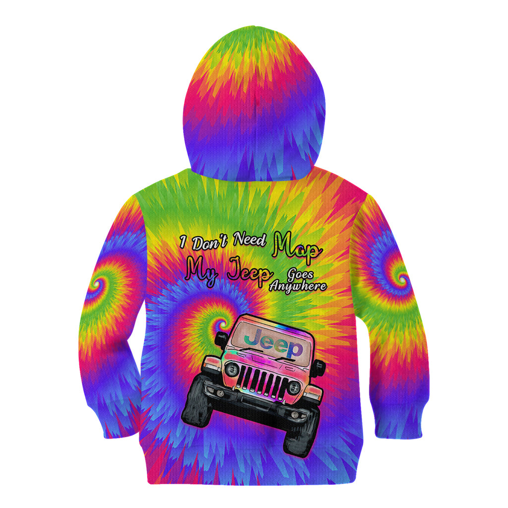 i-dont-need-map-my-jeep-goes-anywhere-kid-hoodie-tie-dye-special-version