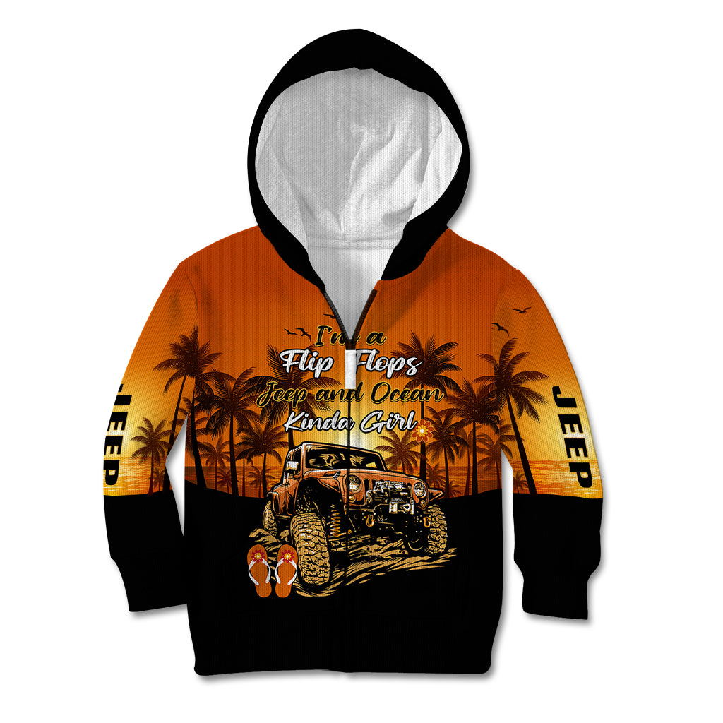 jeep-kid-hoodie-im-a-flip-flops-and-jeep-kinda-girl-orange