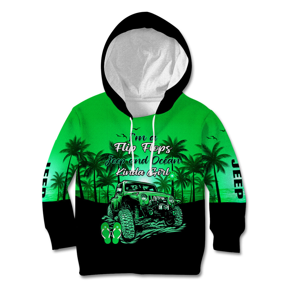 jeep-kid-hoodie-im-a-flip-flops-and-jeep-kinda-girl-green