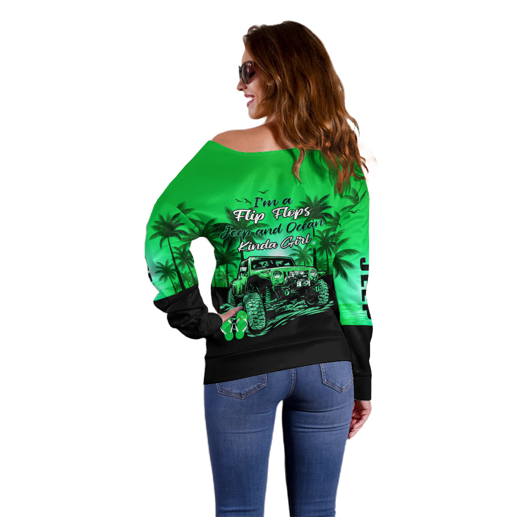 jeep-off-shoulder-sweater-im-a-flip-flops-and-jeep-kinda-girl-green