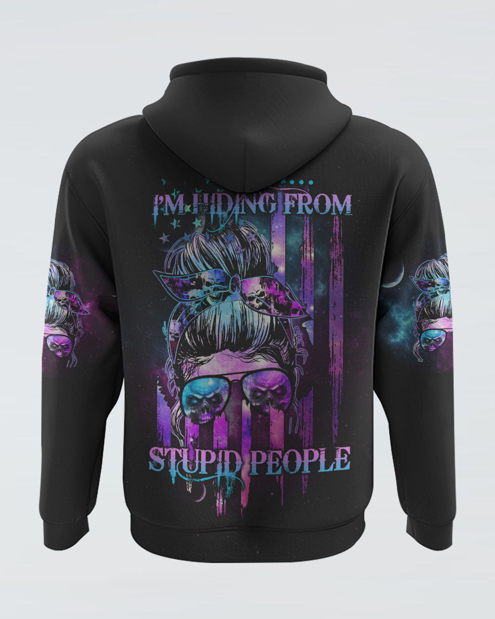 shhh-im-hiding-from-stupid-people-womens-skull-hoodie