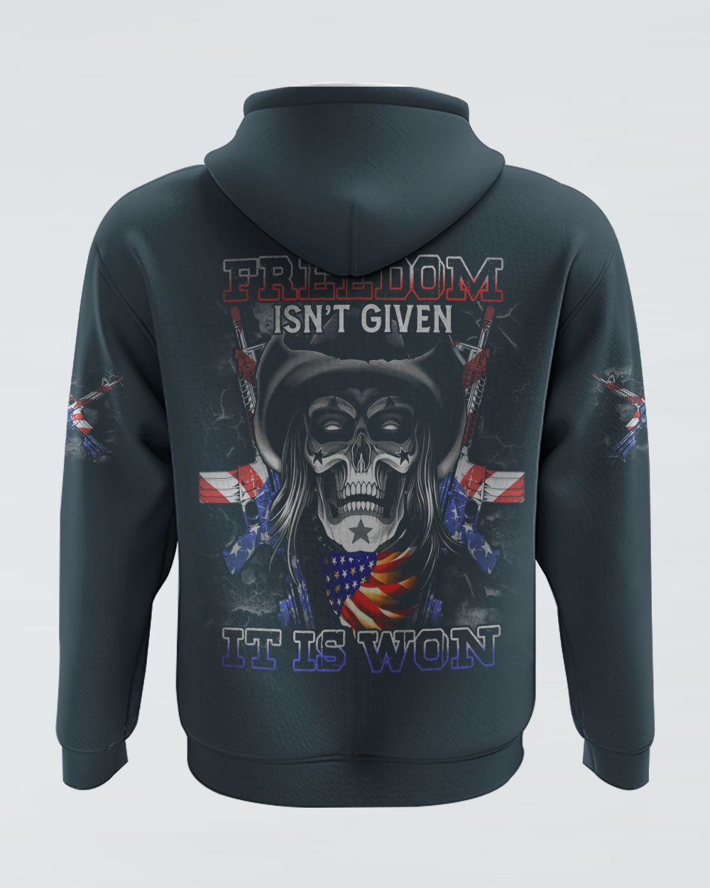 freedom-isnt-given-skull-mens-patriotic-hoodie