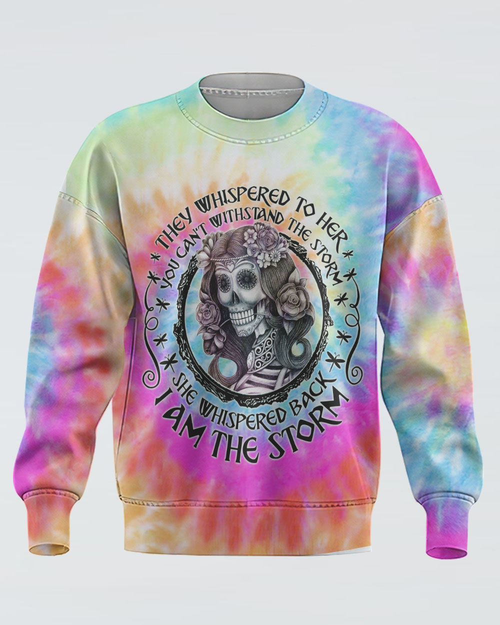 she-whispered-back-i-am-the-storm-womens-skull-sweatshirt