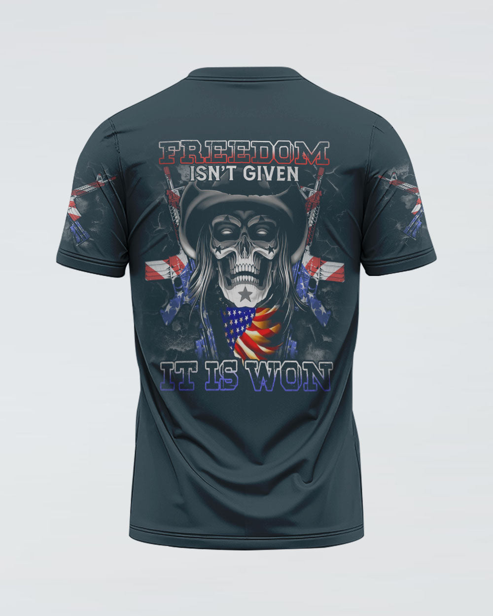 freedom-isnt-given-skull-mens-patriotic-t-shirt