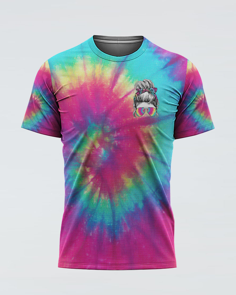 one-loved-mama-messy-bun-tie-dye-womens-skull-t-shirt