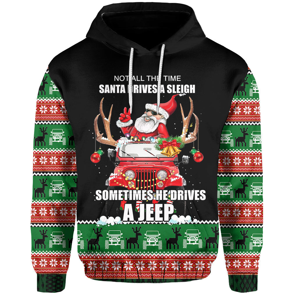 Jeep Hoodie - Santa Claus Drive A JEEP