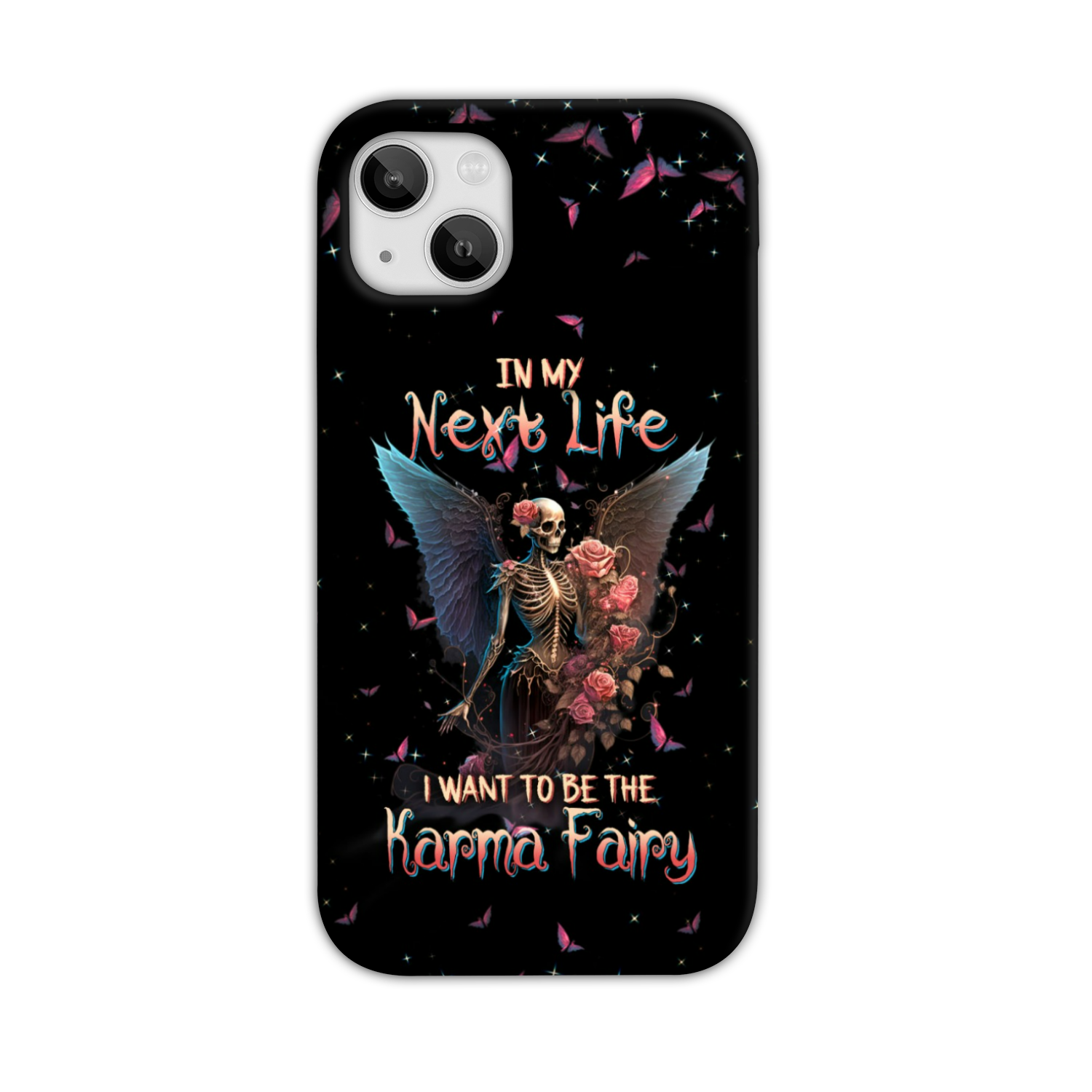 Karma Fairy Skull Skeleton Rose Phone Case