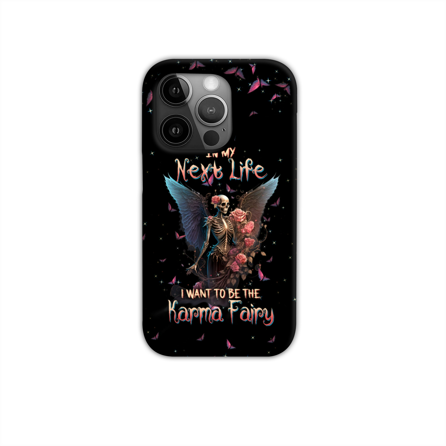 Karma Fairy Skull Skeleton Rose Phone Case