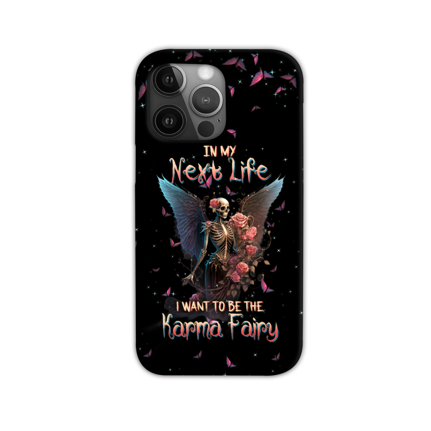 Karma Fairy Skull Skeleton Rose Phone Case