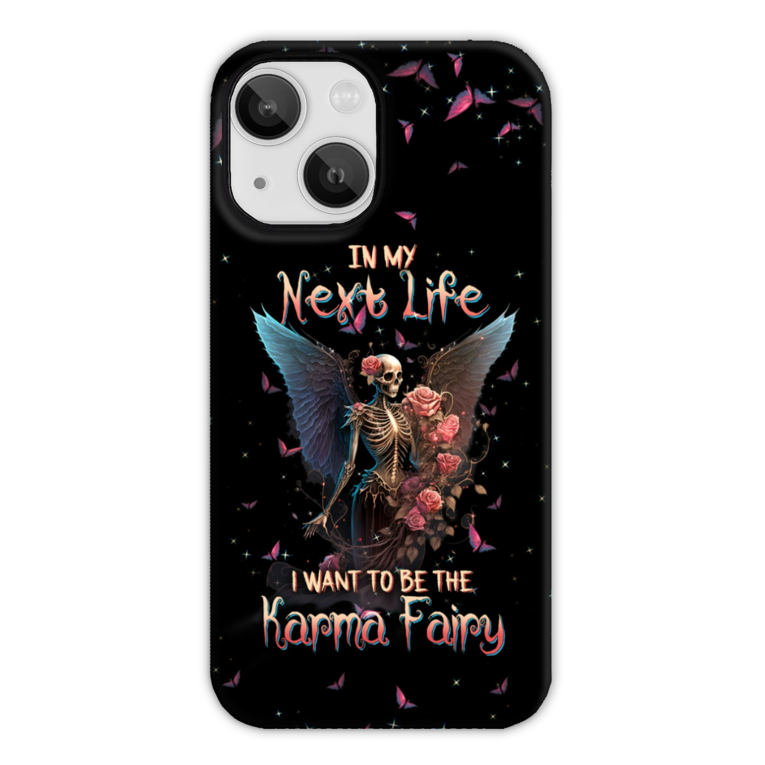 Karma Fairy Skull Skeleton Rose Phone Case