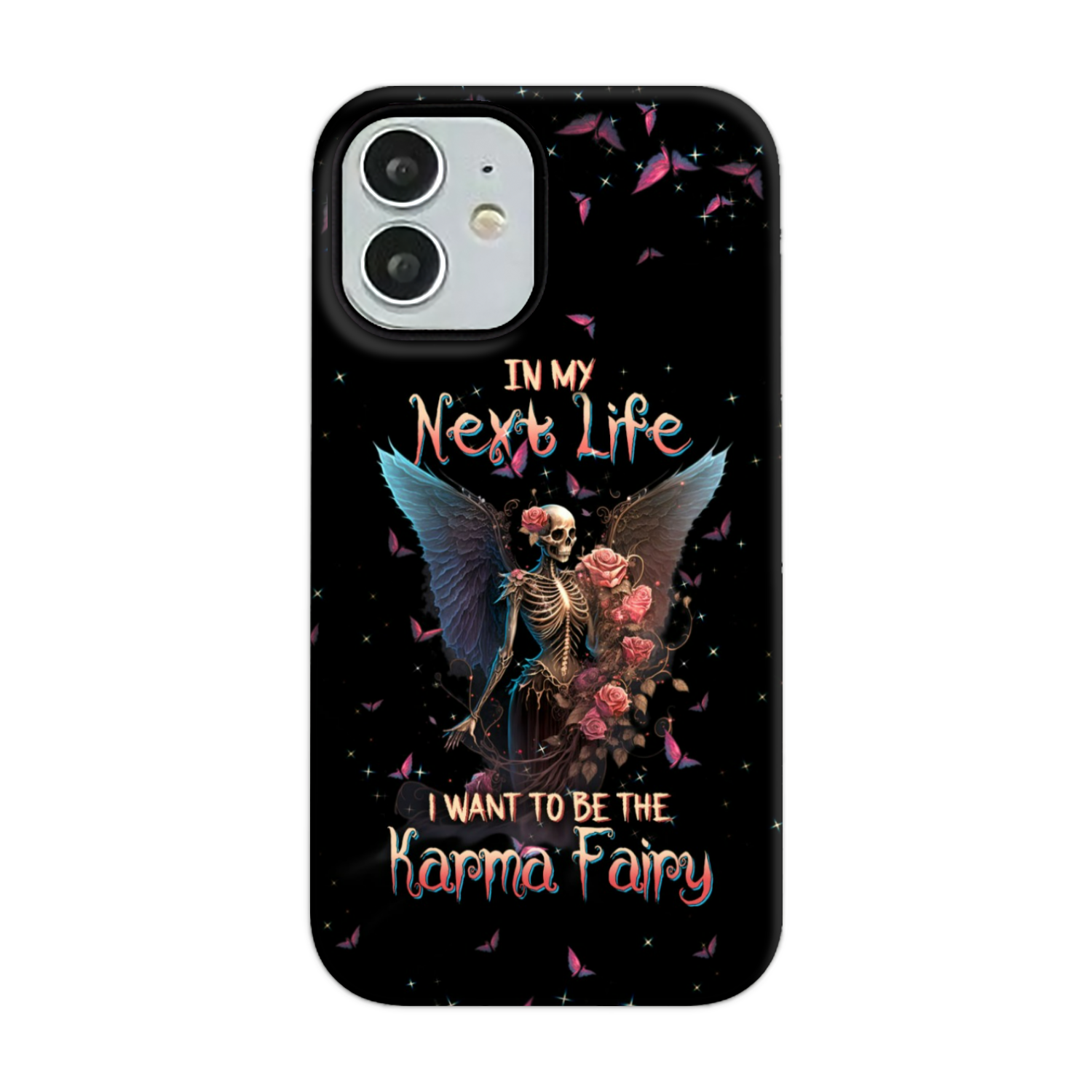 Karma Fairy Skull Skeleton Rose Phone Case