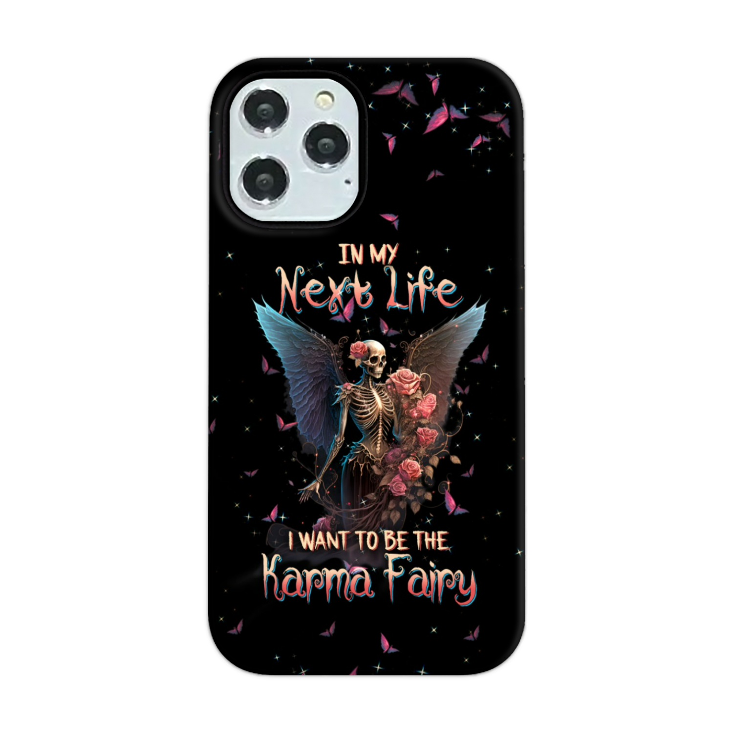 Karma Fairy Skull Skeleton Rose Phone Case