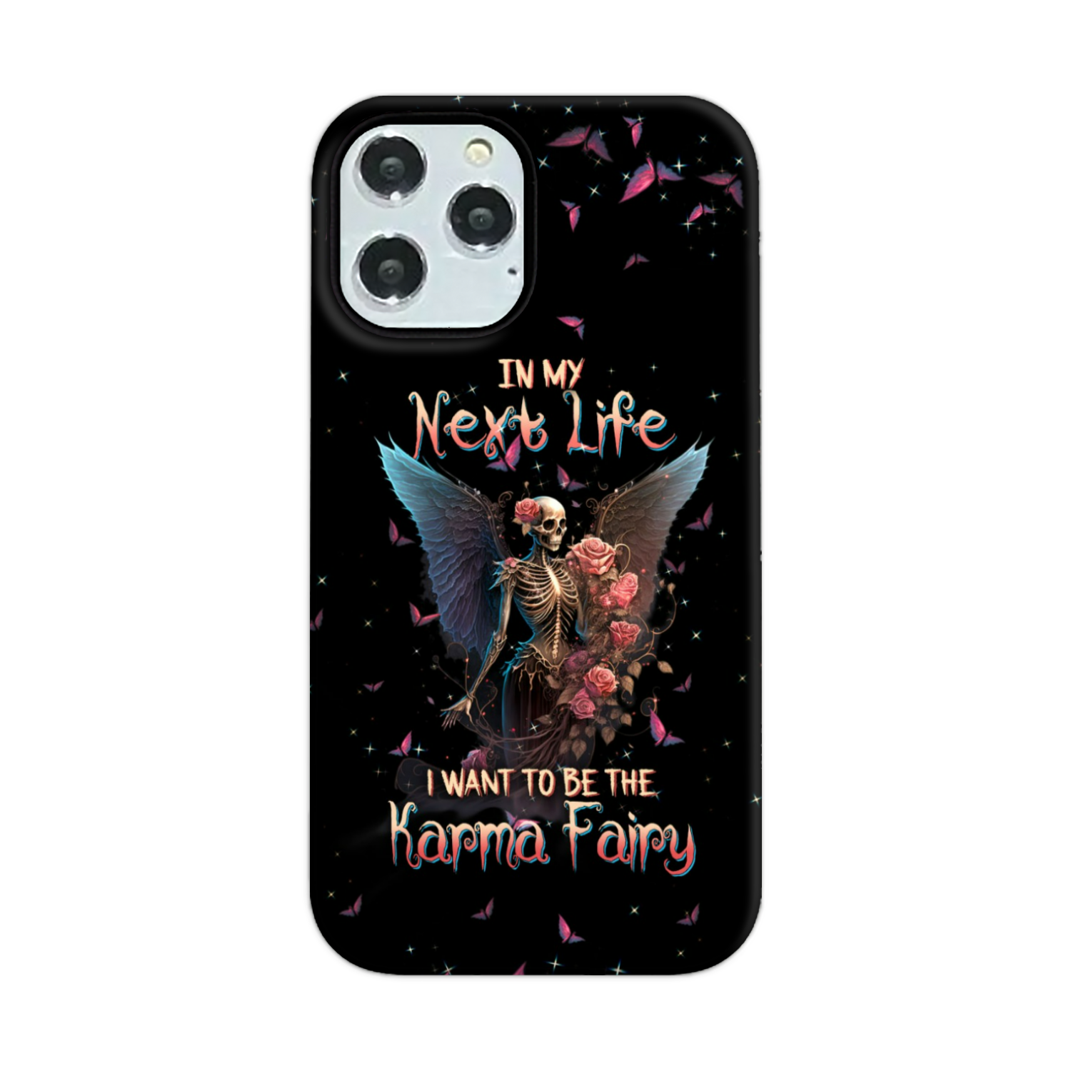 Karma Fairy Skull Skeleton Rose Phone Case