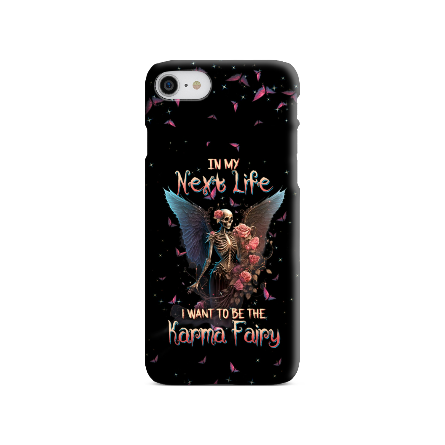 Karma Fairy Skull Skeleton Rose Phone Case