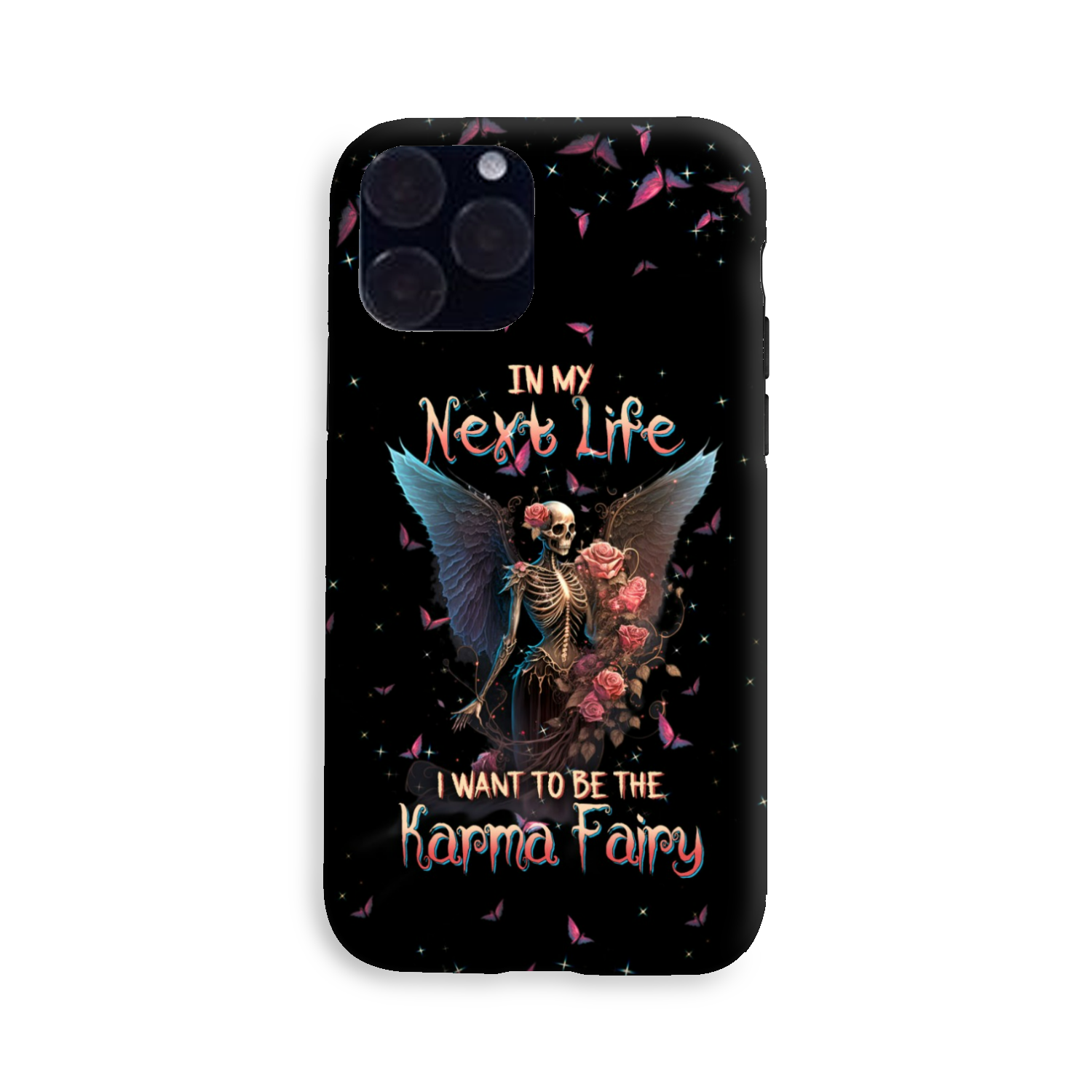 Karma Fairy Skull Skeleton Rose Phone Case