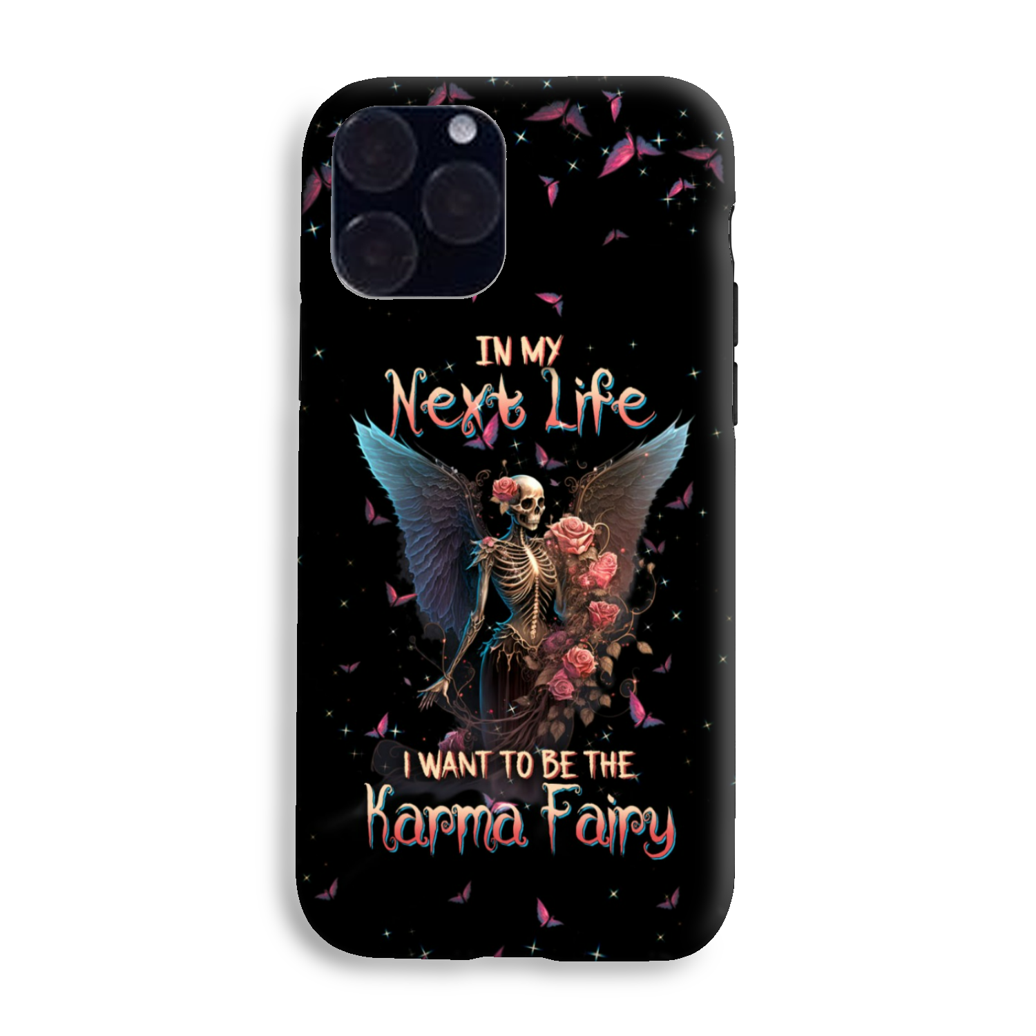 Karma Fairy Skull Skeleton Rose Phone Case