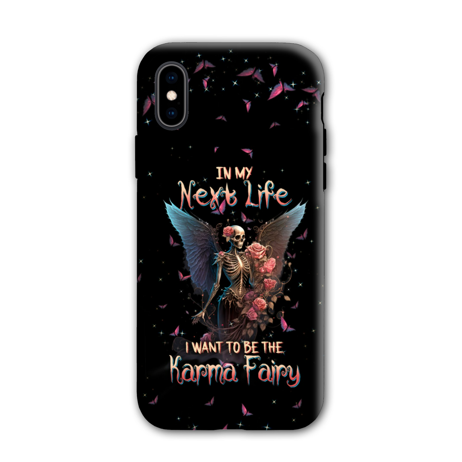 Karma Fairy Skull Skeleton Rose Phone Case