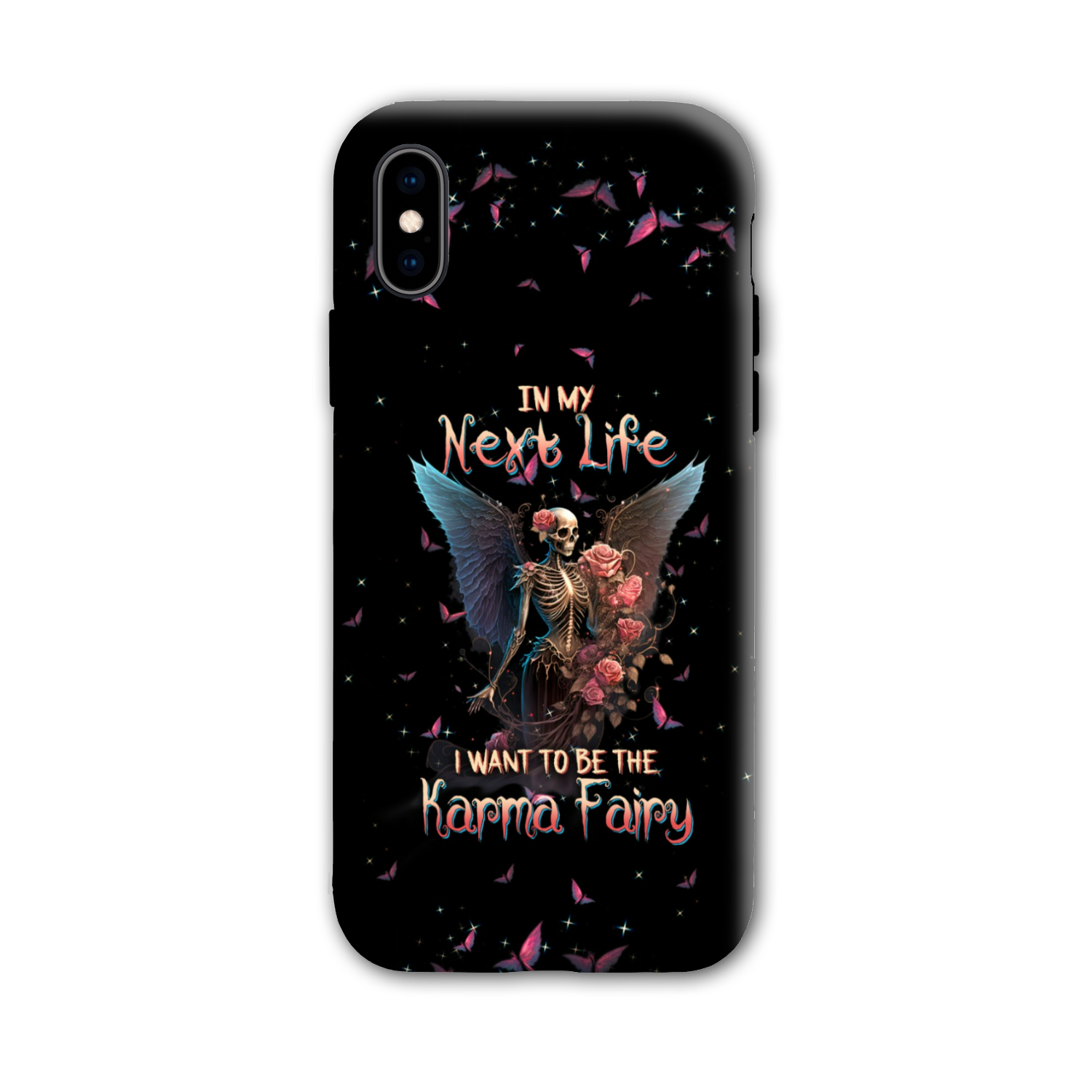 Karma Fairy Skull Skeleton Rose Phone Case