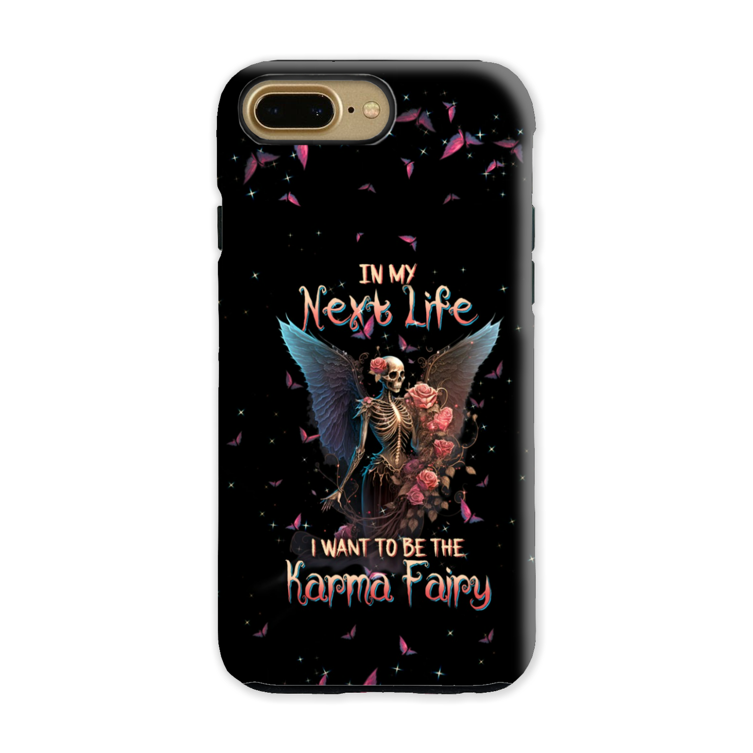 Karma Fairy Skull Skeleton Rose Phone Case