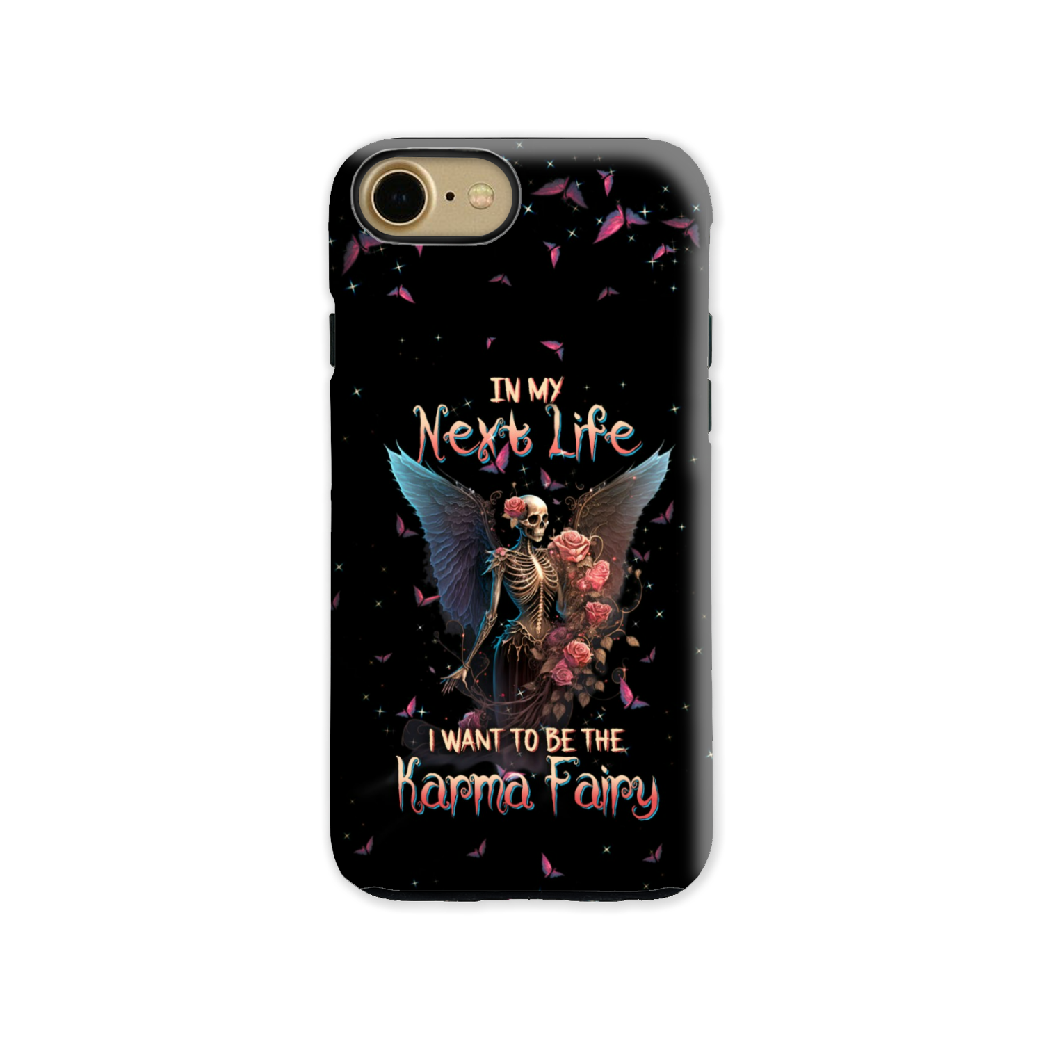 Karma Fairy Skull Skeleton Rose Phone Case