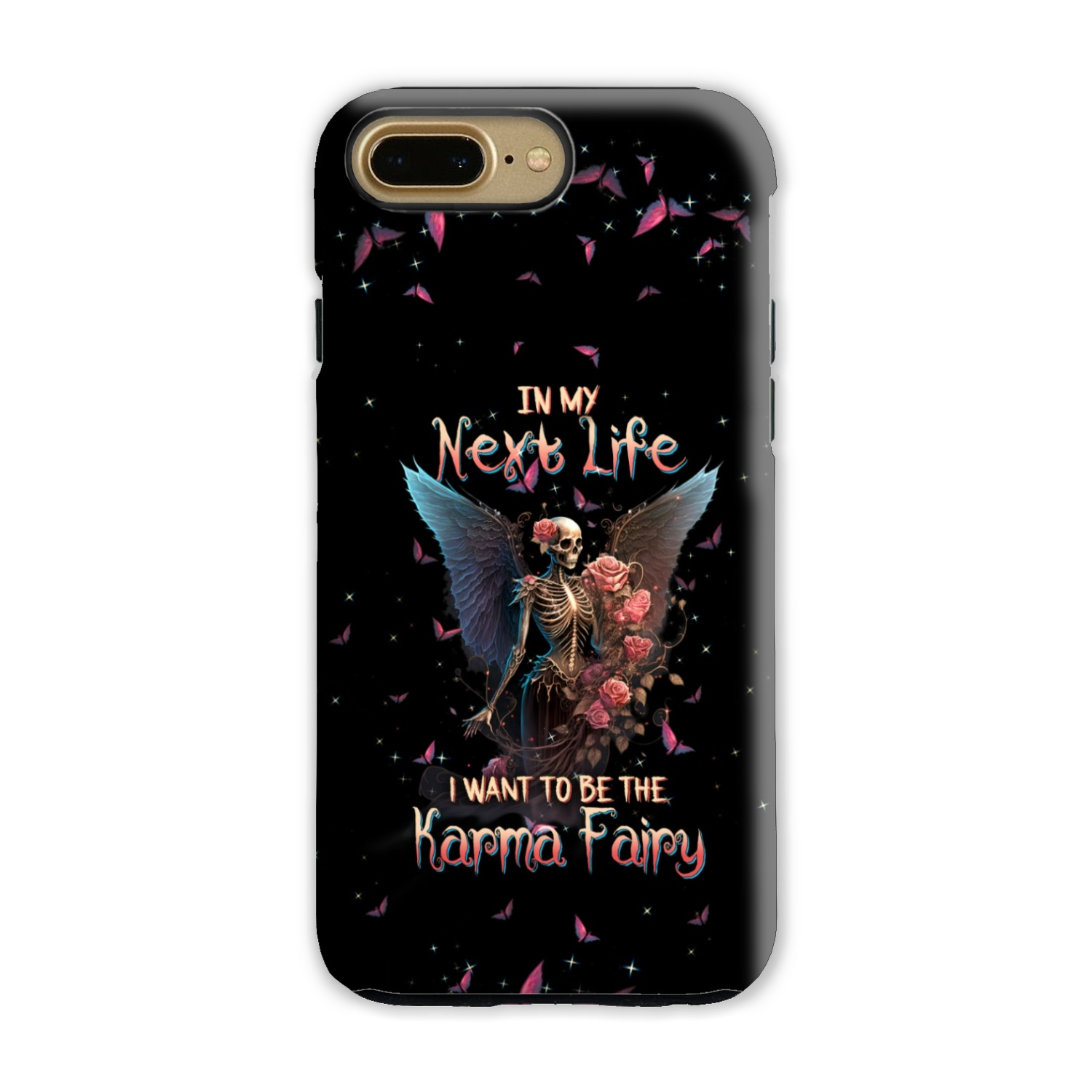 Karma Fairy Skull Skeleton Rose Phone Case