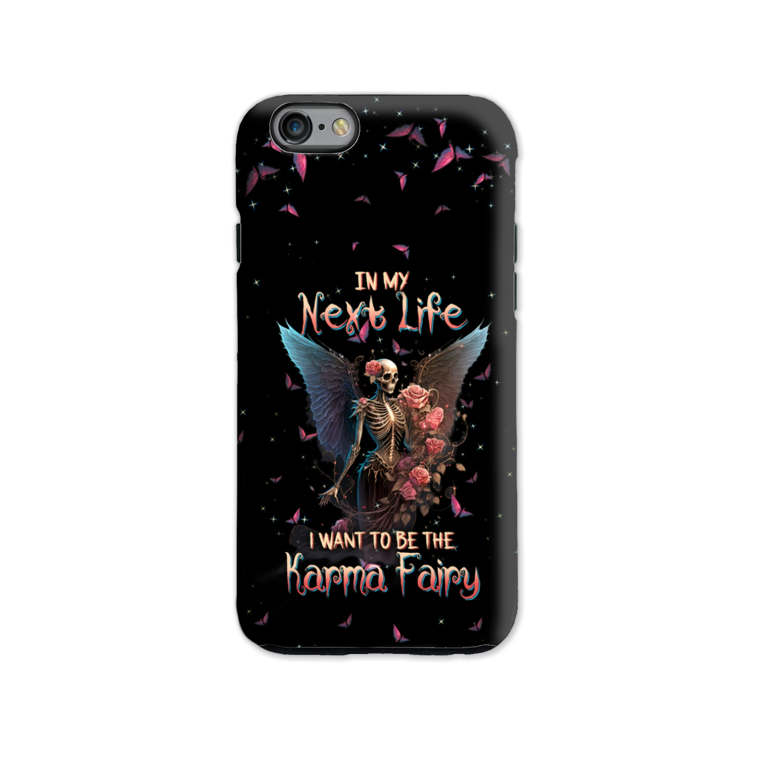 Karma Fairy Skull Skeleton Rose Phone Case