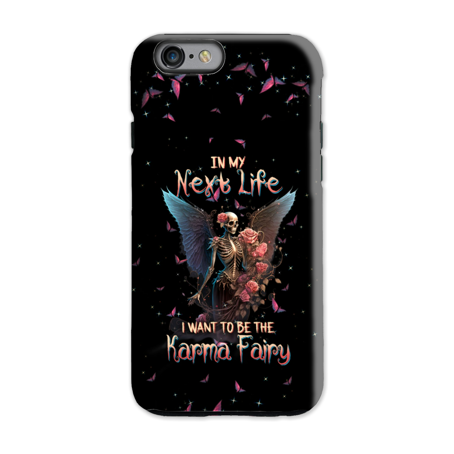 Karma Fairy Skull Skeleton Rose Phone Case