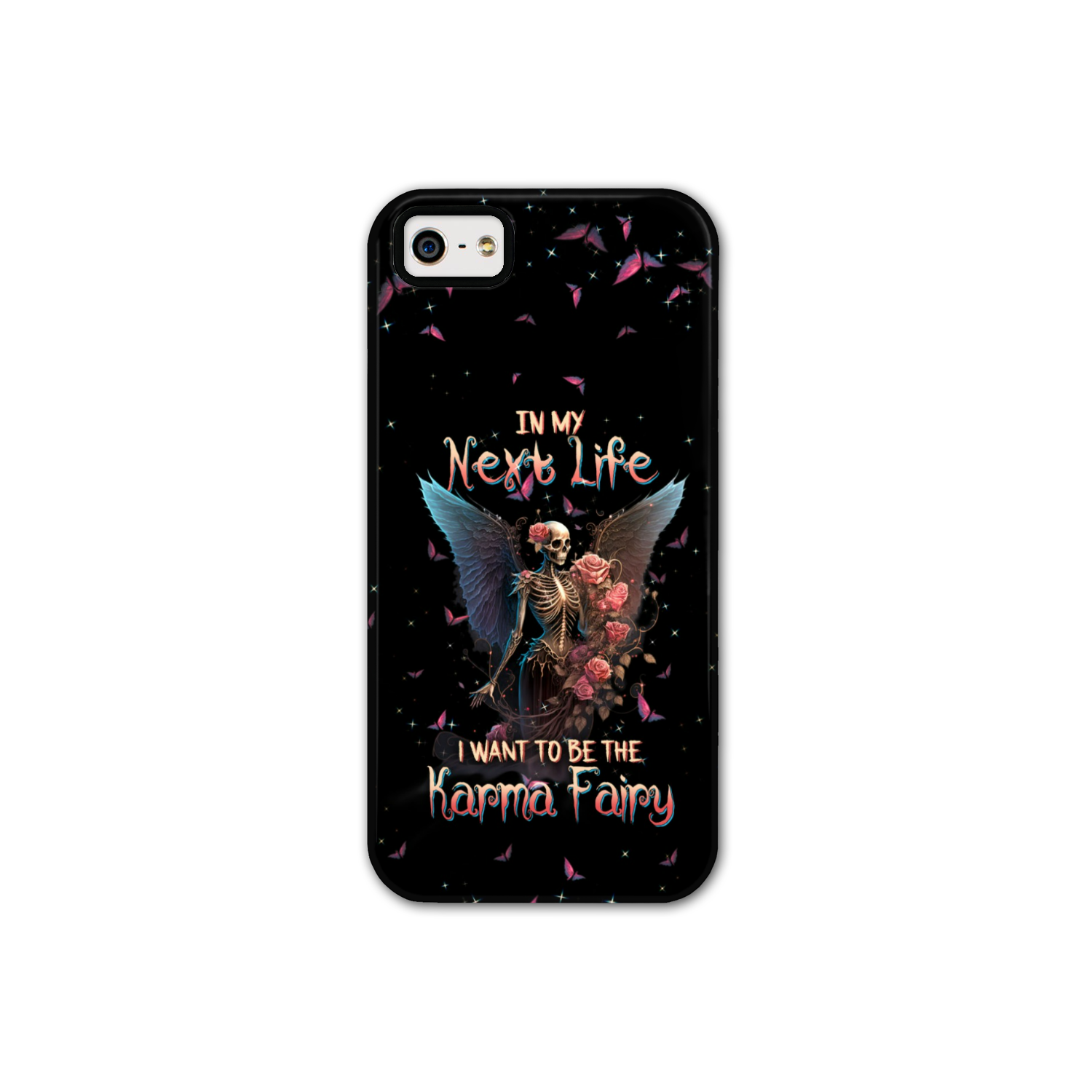 Karma Fairy Skull Skeleton Rose Phone Case