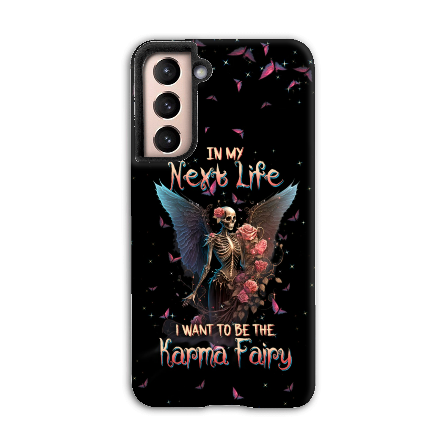 Karma Fairy Skull Skeleton Rose Phone Case