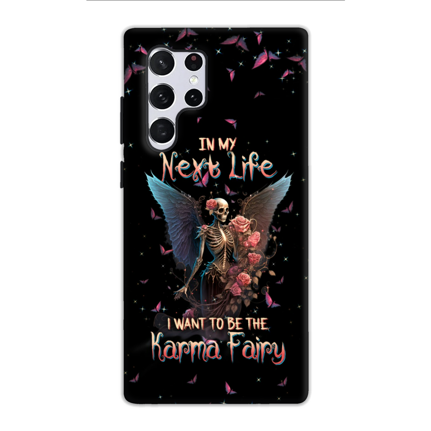 Karma Fairy Skull Skeleton Rose Phone Case