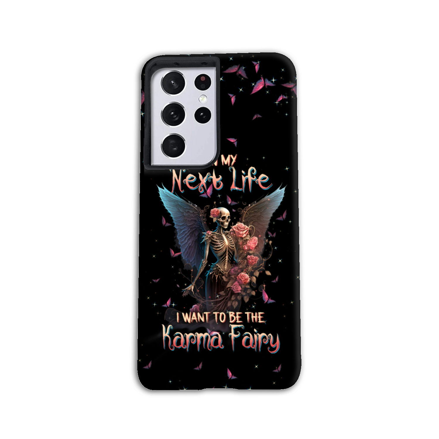 Karma Fairy Skull Skeleton Rose Phone Case