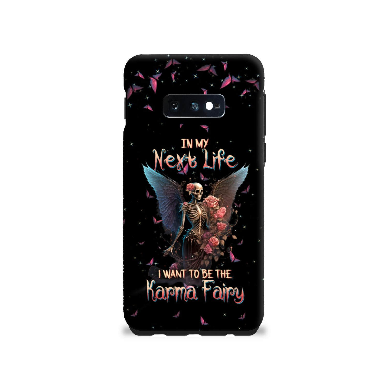 Karma Fairy Skull Skeleton Rose Phone Case